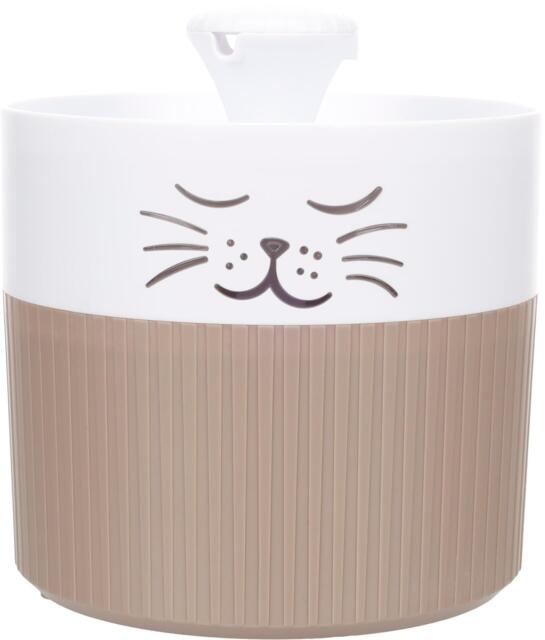 Flamingo Drikkefontæne Mali 2L hvid taupe lydsvag vandfontæne til hund og kat