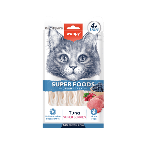 Wanpy Cat Superfoods Creamy Lickable Tun med Superbær 70 g