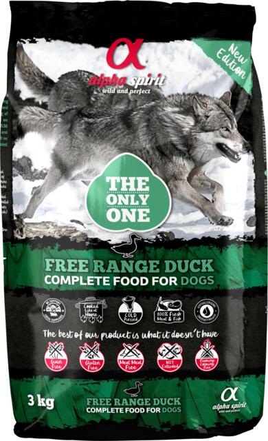 Alpha Spirit The Only One Free Range Duck kornfrit fuldfoder til hund - 3 kg