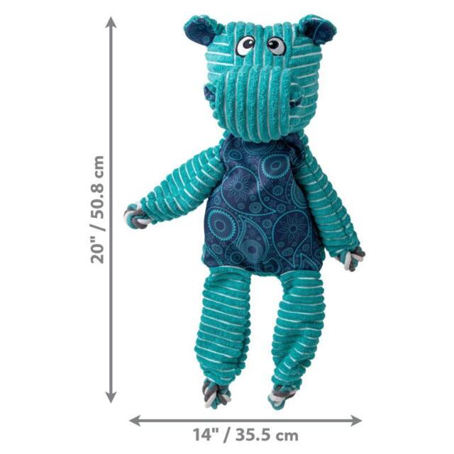 KONG Floppy Knots Hippo Jumbo XL | Stort hundelegetøj med reb og pivelyd