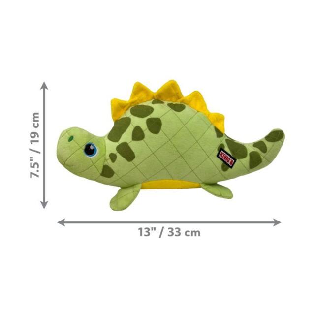 KONG Dynos Roars Green M/L | Plys hundelegetøj med ekstra stor pivelyd