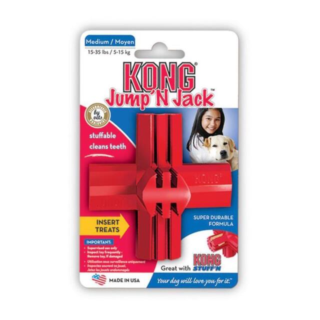 KONG Jump N Jack L | Aktiveringslegetøj med tandrensende riller (OUTLET)