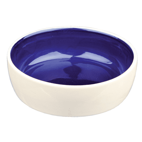 Rummelig På hovedet af spiselige Keramik katteskål Blå ø12,5cm