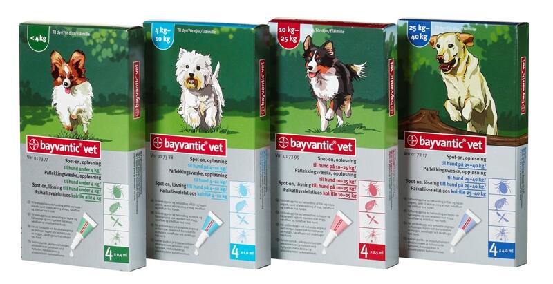 Bayvantic Vet. til hunde mellem 10-25 kg, 4x2,5ml