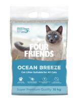 FourFriends Cat Litter Ocean Breeze 10 kg | Klumpende kattegrus med frisk duft
