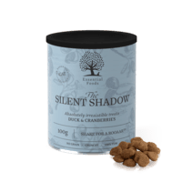 Essential Foods The Silent Shadow – Kornfrie og sprøde kattegodbidder med and (100g)
