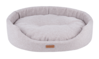 AMIPLAY OVAL BED XXL Cream 86X76X18 cm