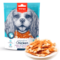 Wanpy Chicken Jerky & Calcium Bone Twists - Value Pack 454g