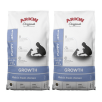 2 x ARION Original Growth Chicken Medium 12 kg