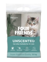FourFriends Cat Litter Unscented – Klumpdannende kattegrus uden parfume (10 kg)