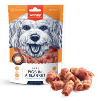 Wanpy Dog Soft Pig in a Blanket 100 g | Bløde hundegodbidder